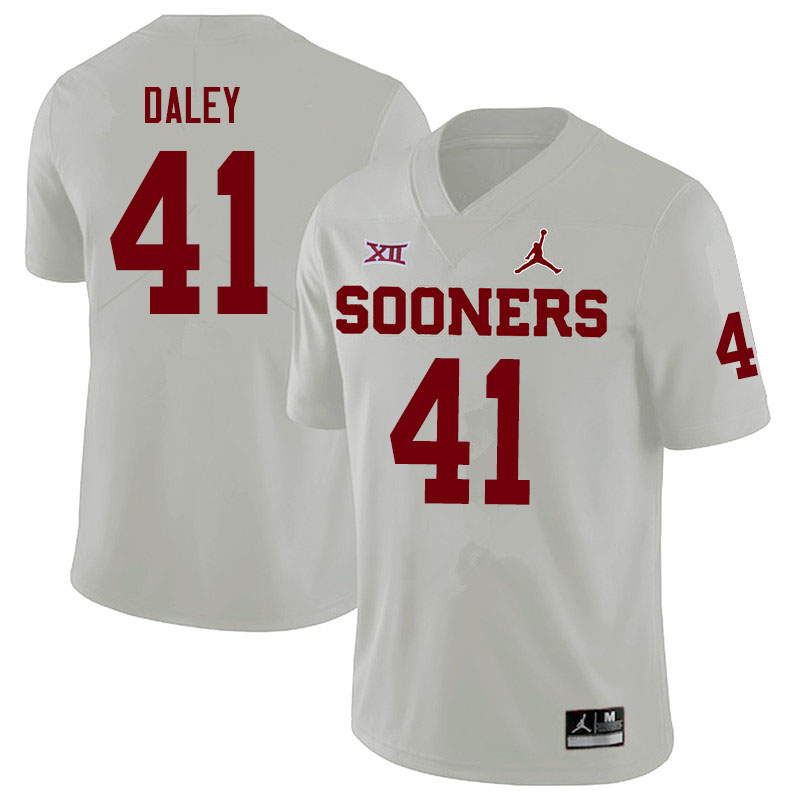 Oklahoma Sooners #41 K'Jakyre Daley Jordan Brand College Football Jerseys Sale-White